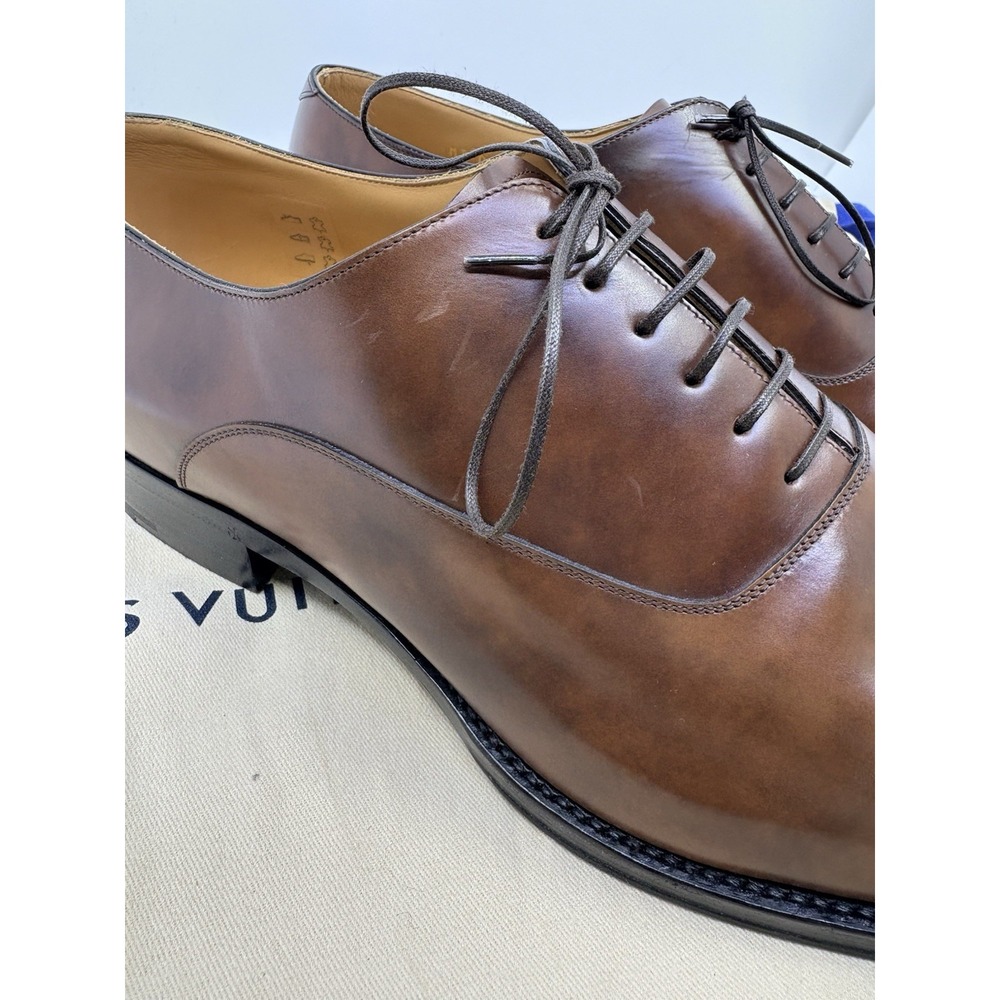 Louis Vuitton mens brown oxford dress shoes US size 12 Comes W Box richelieu - Picture 11 of 13